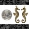 Antiqued Brass Sea Horse Pendants Stampings - Set of Two - AB-P47